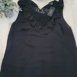NWT City Chic Black Lace romance Top XS Plus Size Or 14/16